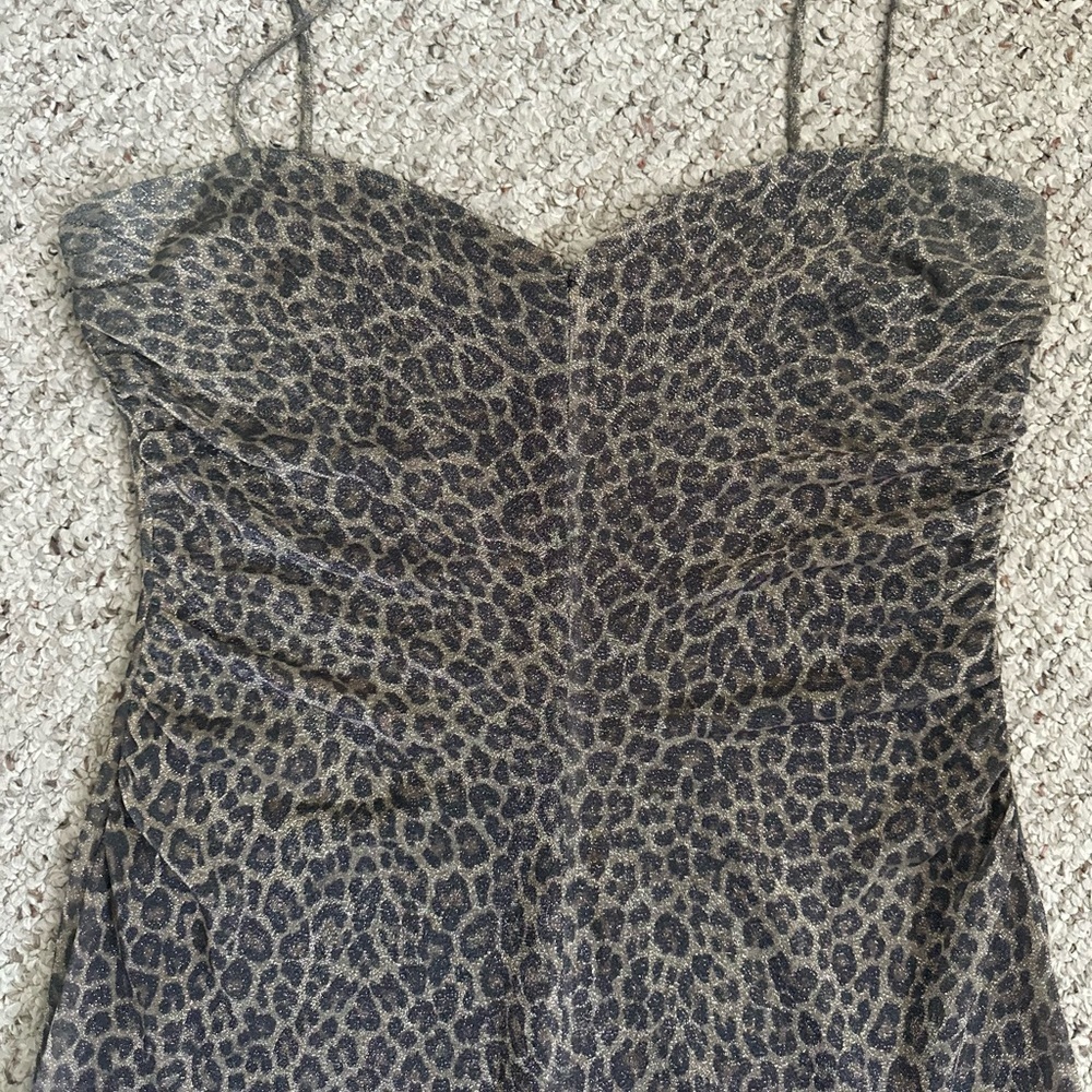 Andrea Polizzi for Rex Lester Leopard Print Vintage Gown Size 10 - Picture 7 of 8